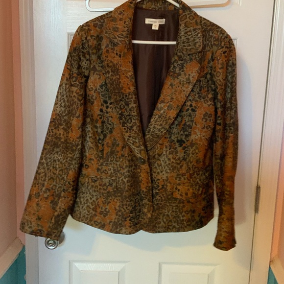 Coldwater Creek Jackets & Blazers - Coldwater Creek Brown and Black Patterned Blazer